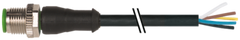 Murr M12 male 0, A-code with cable, 5-pole, 5m Murrelektronik