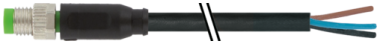 Murr M8 male 0° with cable, straight M8, 3-pole, 10m Murrelektronik