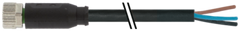 Murr Lead M8 female 0°, PUR 3x0.25, black, 0.5m Murrelektronik