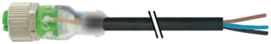 Murr M12 female 0° Led, straight, 3-pole, 5m Murrelektronik