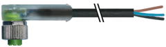 Murr M12 female 90° with cable LED, 3-pole, 6m Murrelektronik