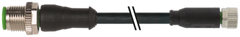 Murr M12 male 0°/M8 female 0°, straight, 3-pole, 3m Murrelektronik