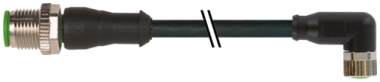 Murr M12 male 0°/M8 female 90°, 4-pole, 1m Murrelektronik