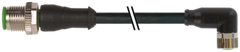 Murr M12 male 0°/M8 female 90°, 4-pole, 3m Murrelektronik