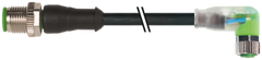 Murr M12 male 0°/M8 female 90°, 3-pole, 1m Murrelektronik