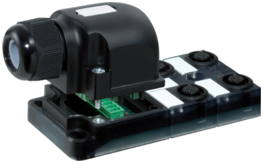 Murr EXACT12, 4-way, 4-pole, spring, self wireable, PNP LED Murrelektronik