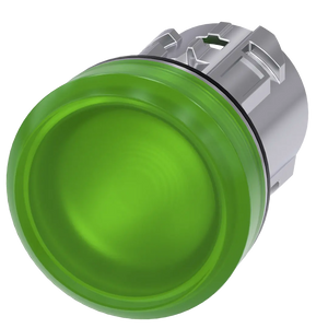 Siemens Indicator light, round, metal, green, 22mm
