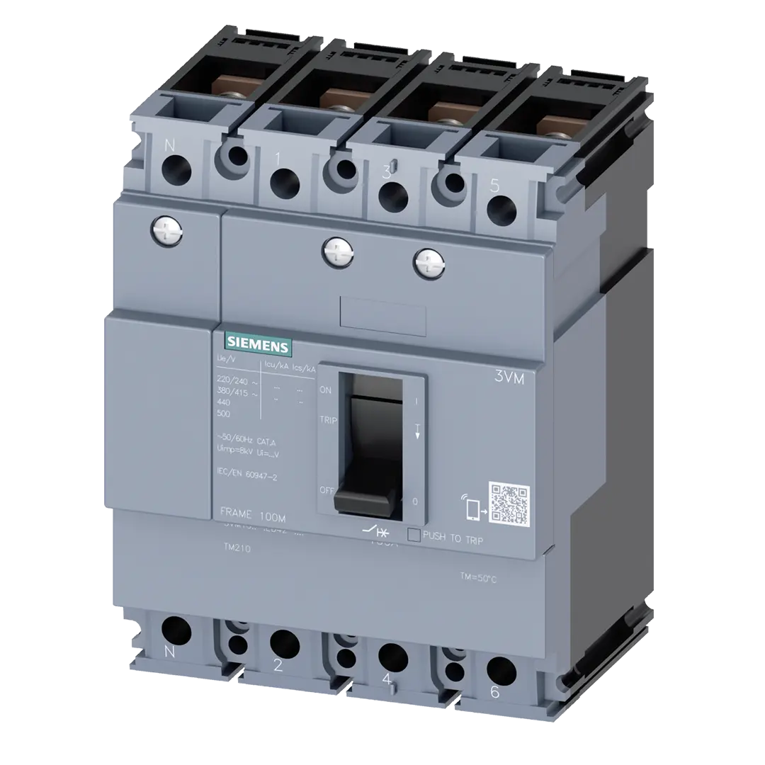 Siemens MCCB, frame size 100, 4-pole, 50A, 16kA - Rubicon Partner Portal