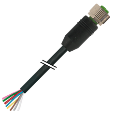 Murr M12 female 0°, A-code with cable, 8-pole, black, 5m - Rubicon Partner Portal