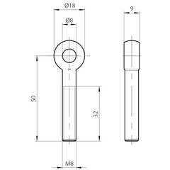 Euchner RPS-O-8-50/V5 Eyebolt for rope pull switches w/thread, M8 - Rubicon Partner Portal