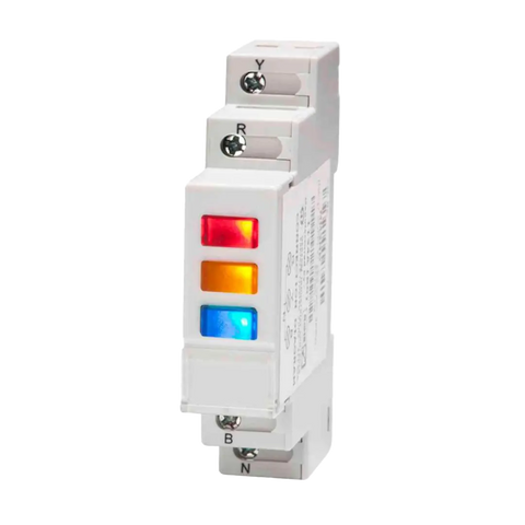 GIC Indicator, grn / yel / bl, 3 phase, 240 V AC, DIN mount - Rubicon Partner Portal