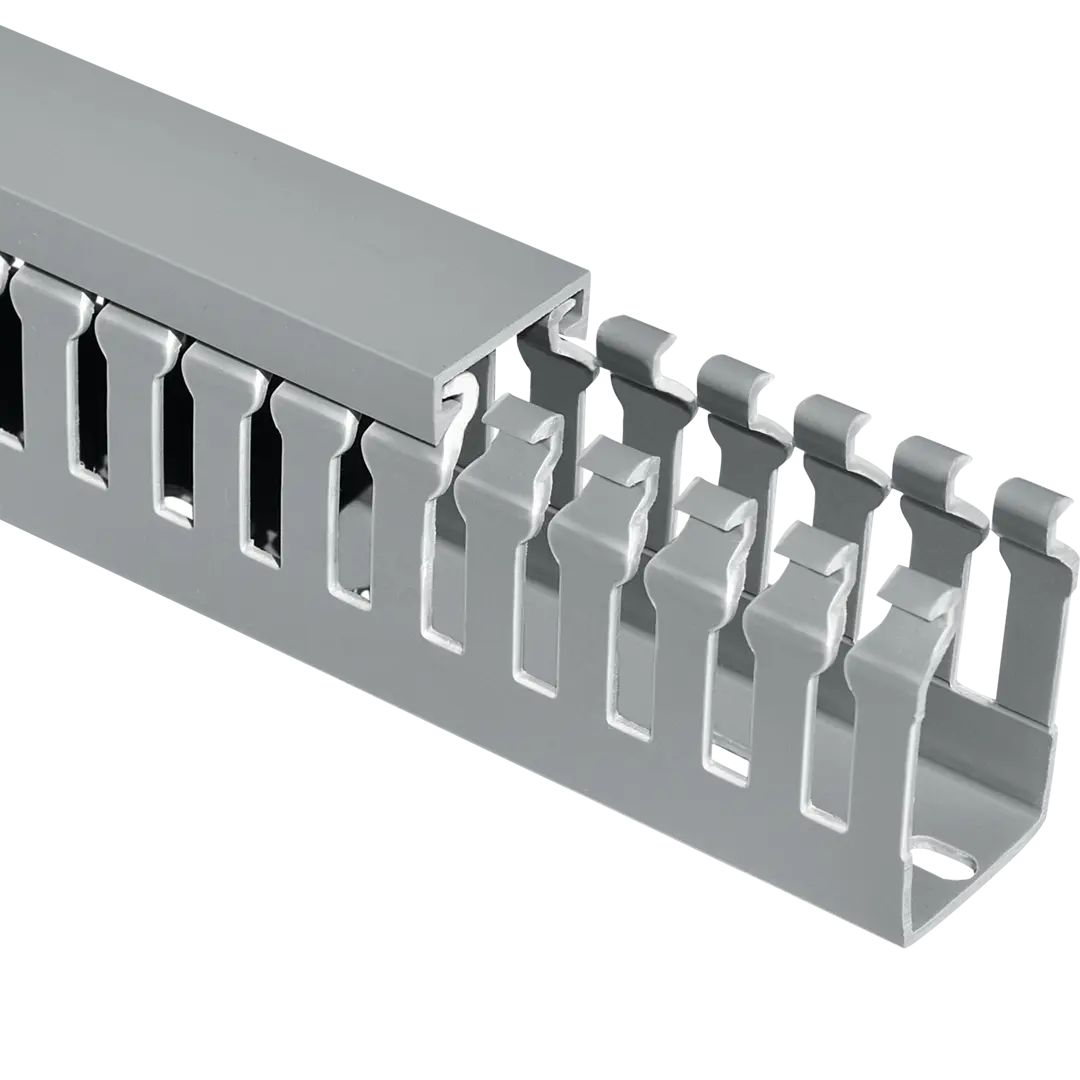 Onka Cable trunking, slotted, PVC, grey, 60 x 40mm, 2m Onka