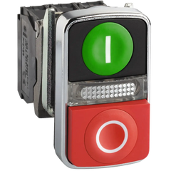 Schneider Double-headed push button GreenI+Red O+pilot light - Rubicon Partner Portal