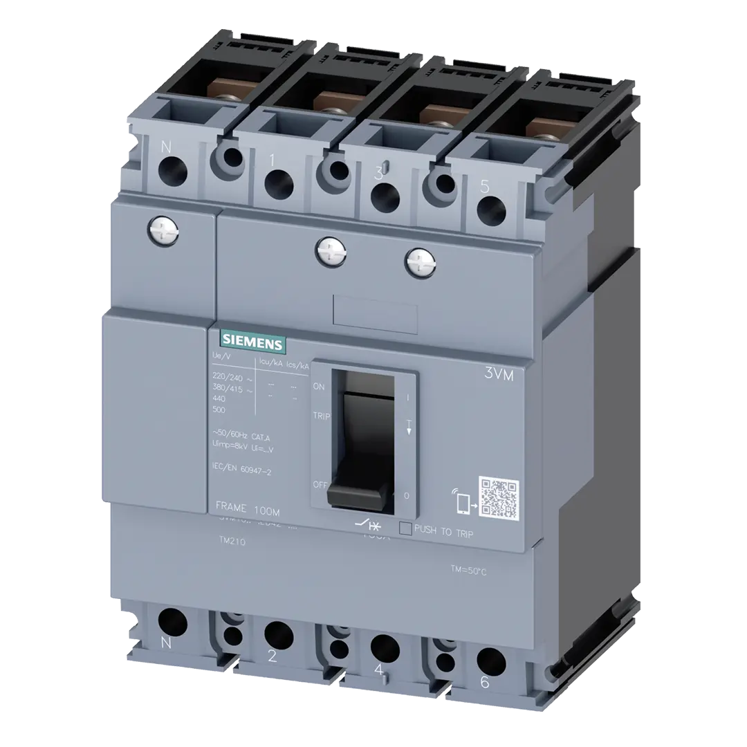 Siemens MCCB, frame size 100, 4-pole, 63A, 16kA - Rubicon Partner Portal