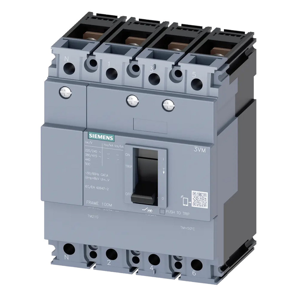 Siemens MCCB, frame size 100, 4-pole, 63A, 16kA - Rubicon Partner Portal