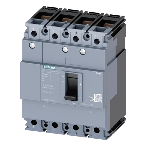 Siemens MCCB, frame size 100, 4-pole, 63A, 16kA - Rubicon Partner Portal
