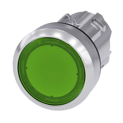 Siemens Illuminated pushbutton, green, round, 22mm