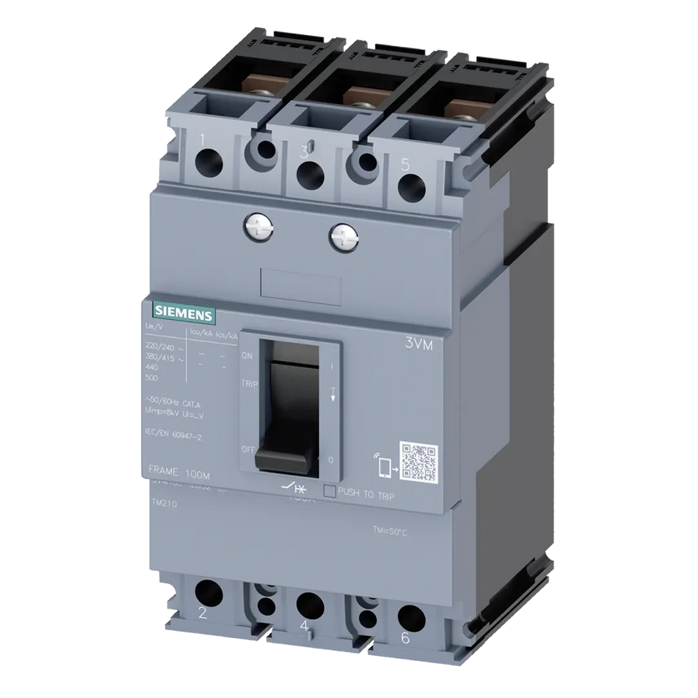 Siemens MCCB, frame size 100, 3-pole, 80A, 16kA - Rubicon Partner Portal
