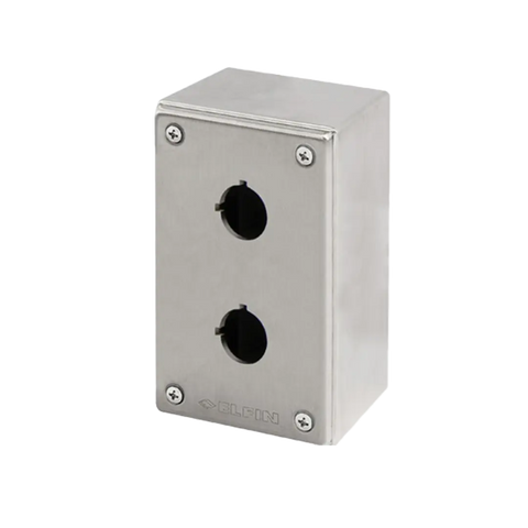 Elfin Push-button enclosure, 2 hole Ø 22, 82x142x85mm - Rubicon Partner Portal