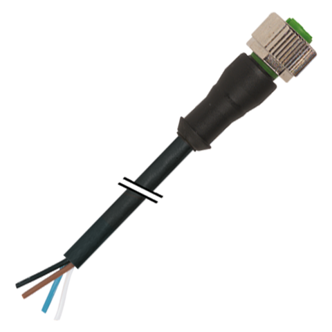Murr M12 female 0°, A-code with cable, 4-pole, black, 10m - Rubicon Partner Portal
